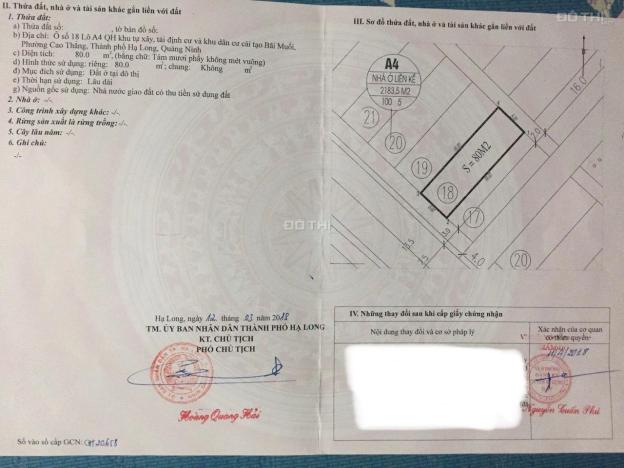 Bán đất tái định cư bãi muối phường Cao Thắng 14484878