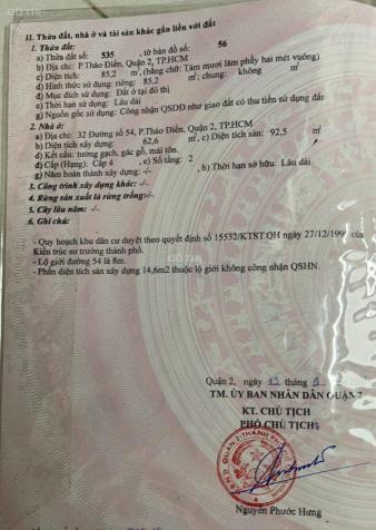Bán đất Thảo điền đường số 54 ngay gần chợ thảo điền Q.2 (85.2m2) 21.5 tỷ LH. 0918 481 296 14496269