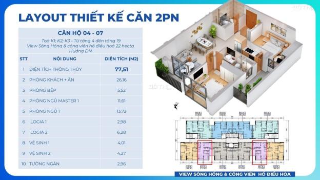 CH 2PN2WC cần kề phố cổ, 77m2, BC Đông Nam view trực diện Hồ, giá từ 2,9 tỷ. Hỗ trợ 0% trong 18T 14506766