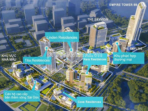 Empire City Thủ Thiêm cho thuê căn hộ tháp Linden có diện tích 64m2, thiết kế 1 phòng ngủ 14508709