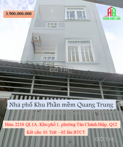 CHÍNH CHỦ đi nước ngoài cần bán gấp nhà phố Khu Phần Mềm Quang Trung (Cách QL1A 300m) 14519598