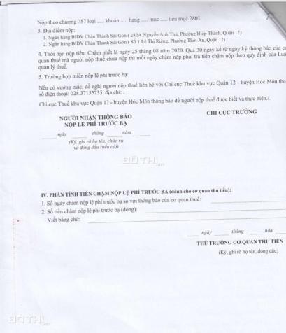 CẦN BÁN NHANH LÔ ĐẤT 2 MẶT TIỀN TRƯỚC SAU TẠI PHƯỜNG THẠNH XUÂN, QUẬN 12, TP. HỒ CHÍ MINH. 14521267