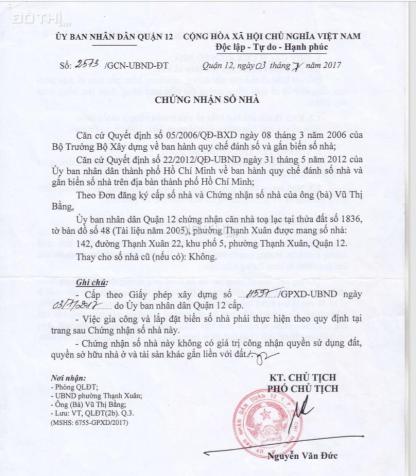 CẦN BÁN NHANH LÔ ĐẤT 2 MẶT TIỀN TRƯỚC SAU TẠI PHƯỜNG THẠNH XUÂN, QUẬN 12, TP. HỒ CHÍ MINH. 14521267