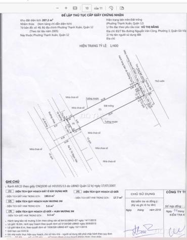 CẦN BÁN NHANH LÔ ĐẤT 2 MẶT TIỀN TRƯỚC SAU TẠI PHƯỜNG THẠNH XUÂN, QUẬN 12, TP. HỒ CHÍ MINH. 14521267