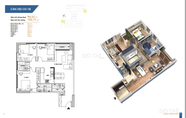 Bán căn góc 3PN, 92m2, có sổ, view cầu Đông Trù và CV Hồ Điều hoà. Giá 3,080tr tỷ, full đồ, bao phí 14536023