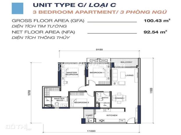 Căn hộ bán tại Q2 Thảo Điền, view sông, 100m2 diện tích, 3PN, nội thất cơ bản 14561721