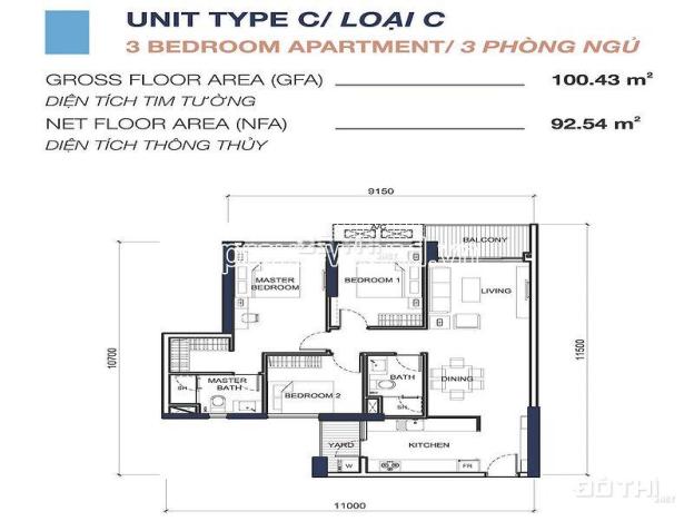 Căn hộ bán tại Q2 Thảo Điền, view sông, 100m2 diện tích, 3PN, nội thất cơ bản 14561731