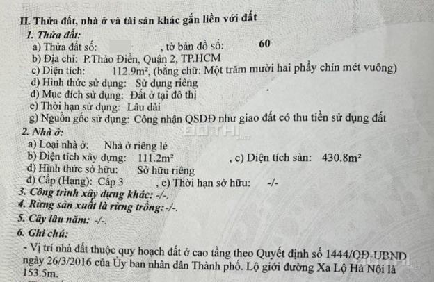 Bán nhà mặt tiền đường Võ Nguyên Giáp, Thảo Điền. Diện tích 113m2. Giá bán 45 tỷ. Lh 0903652452 14565075