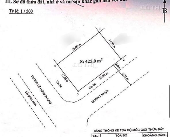 SIÊU PHẨM ĐẲNG CẤP THƯỢNG LƯU  BÁN LÔ GÓC 425m2 MẶT ĐƯỜNG LÊ HỒNG PHONG 14578663