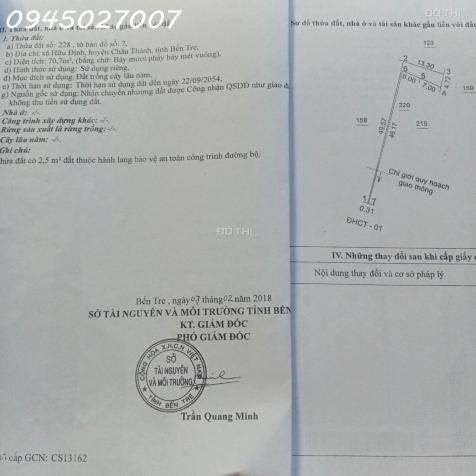 Chính chủ cần bán lô đất thổ cư tại Xã Hữu Định, Châu Thành, giá rẻ chỉ 2,7 tỷ 14583464