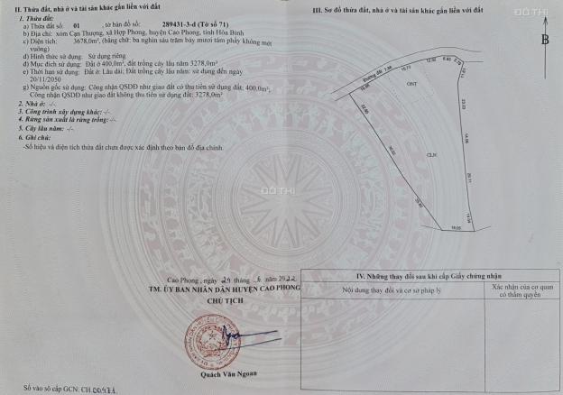 Bán Siêu phẩm Bám Hồ Nước Sạch Đẹp Nhất Cao Phong, Hòa Bình. 14591053