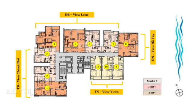 Bán căn 2PN dự án Soho Heritage Westlake giá 5,1 tỷ tầng cao view Lotte 14592800