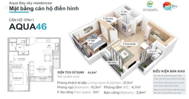 Bán căn hộ 1PN - Chung cư Aqua Bay tại Khu đô thị Ecopark - Đủ nội thất - Giá 1 tỷ 3 14597848