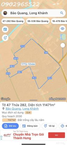 Bán lô đất 11.471 m² xã Bảo Quang, Long Khánh, mặt tiền đường bê tông 110m 14611661