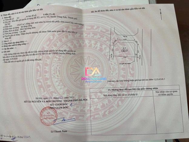 Bán đất đấu giá X2 Uy Nỗ Đông Anh Lô góc khu Vườn Đào kinh doanh 14637281