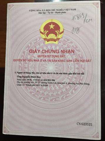 Bán nhà Quốc lộ 1A, Phường APĐ, Quận 12, diện tích 91.8m2, đang cho thuê 9tr/th 14640437