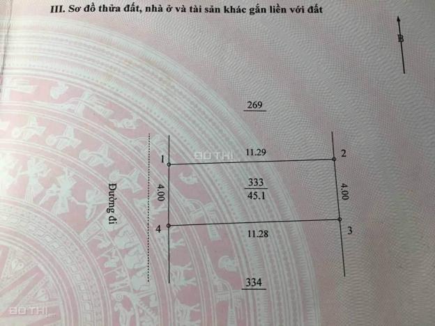 Bán đất DV tại Xã Di Trạch, Hoài Đức diện tích 45m2, mt đẹp 4m, giá đầu tư 14665217