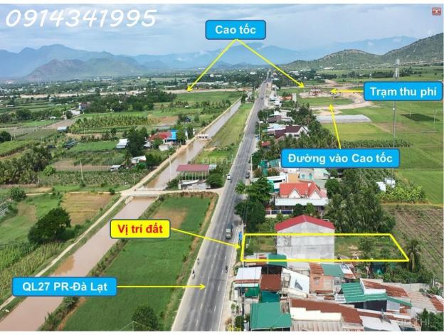 Nút giao cao tốc Ninh Thuận. Mặt đường QL27A, 20x50m sân bay Thành Sơn 5km, QL1 6km, 12km tới biển 14690839