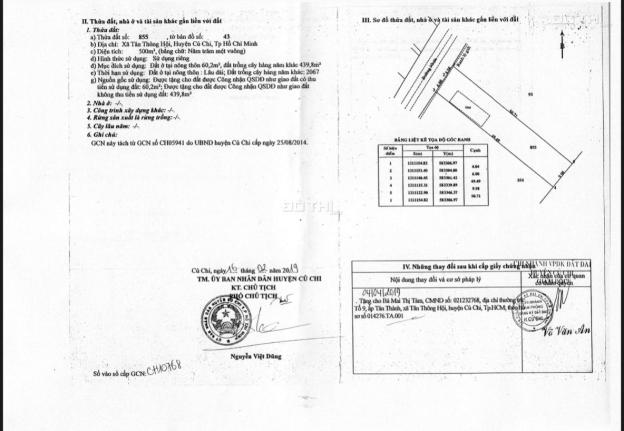 Bán đất Củ Chi, lô đất MT đường nhựa 24, 500m2, có 60m thổ cư, xã Tân Thông Hội 14712374