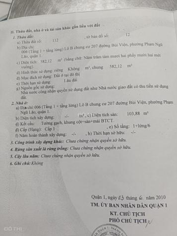 Bán tầng trệt C/C 207 đường Bùi Viện, P. Phạm Ngũ Lão, Quận 1 14713224