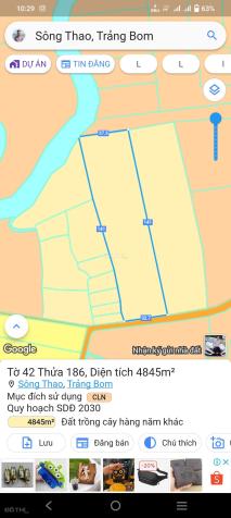 Bán đất tại Đường Quốc lộ 1A, Xã Sông Thao, Trảng Bom, Đồng Nai diện tích 4845m2 giá 10 Tỷ 14725430