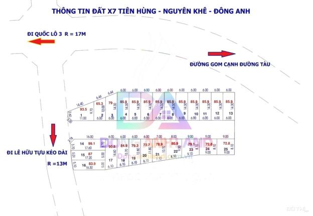 ✅Bán đất đấu giá X7 Tiên Hùng Nguyên Khê Đông Anh đường ô tô tránh 14747209