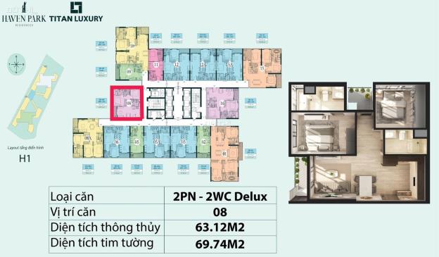 Bán căn hộ 2 ngủ , 68m2 sử dụng trục 16 , chung cư Haven Park Ecopark - View Đảo xanh mát 14772152