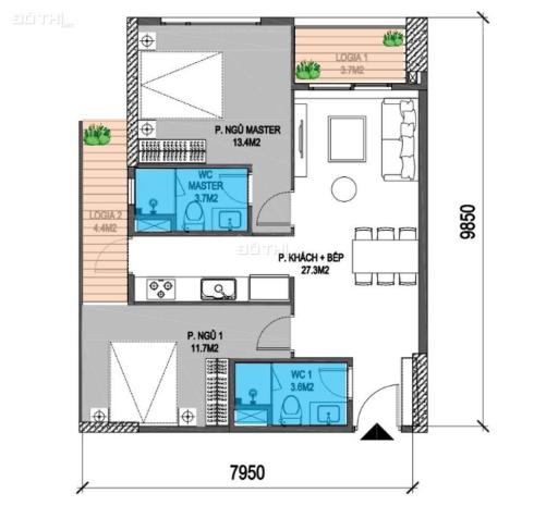 Cấn bán căn hộ 73m2 tại The Wisteria rẻ hơn chủ đầu tư 600 triệu 14773329