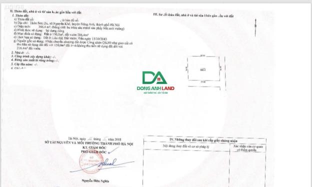 Bán đất Sơn Du Nguyên Khê diện tích 366.4m2 giá rẻ 14794991