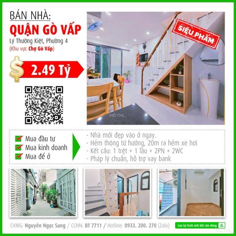 Bán nhà siêu phẩm ngay chợ Gò Vấp, hẻm 1/. Giá 2.5 tỷ 14808549