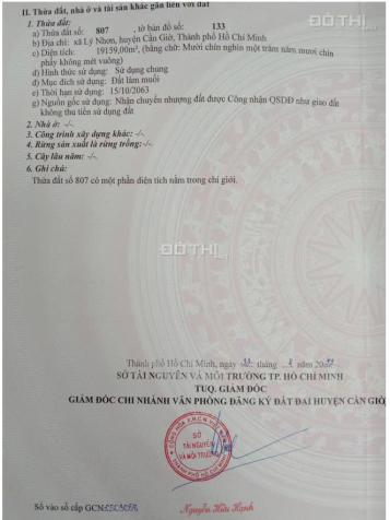 Bán đất tại Đường Lý Nhơn, Xã Lý Nhơn, Cần Giờ, Hồ Chí Minh diện tích 19159m2 14846957
