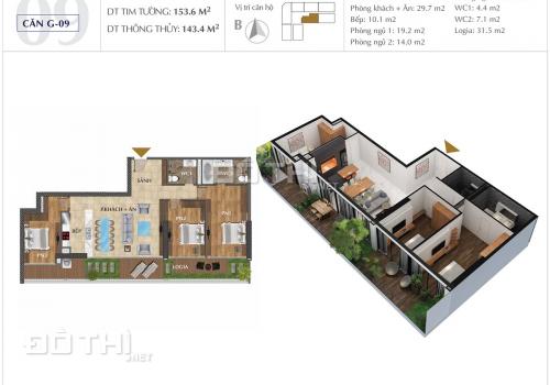 Bán căn hộ ngoại giao Sunshine Golden River - Tây Hồ - 141,5m2 - 3PN - Giá bán rẻ nhất thị trường ! 14858906