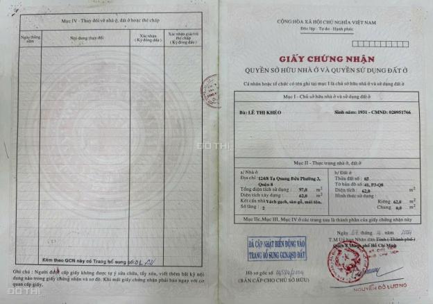 Bán nhà riêng tại Phố Tạ Quang Bửu, Phường 3, Quận 8, Hồ Chí Minh diện tích 62m2 giá 5.8 Tỷ 14868740