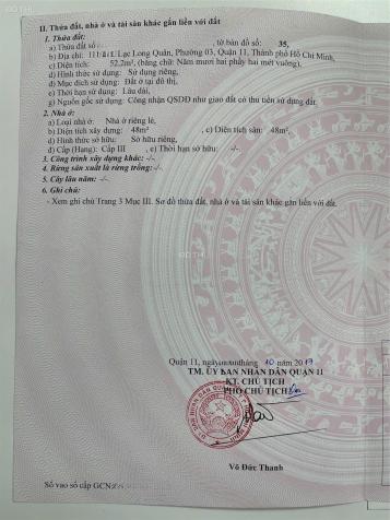 BÁN NHÀ HẺM XE HƠI LẠC LONG QUÂN, PHƯỜNG 3, Q.11, HCM - GẦN UỶ BAN QUẬN 11 14882663