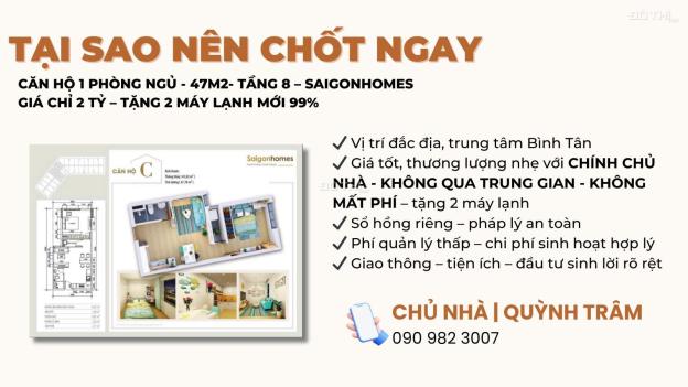 BÁN CĂN HỘ 1 PHÒNG NGỦ – TẦNG 8 – SAIGONHOMES, BÌNH TÂN – GIÁ CHỈ 2 TỶ 14914828