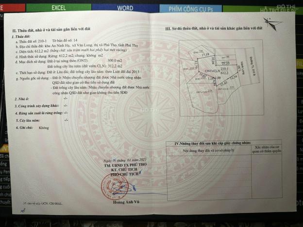 Bán GẤP đất mặt đường Đinh Tiên Hoàng, Phường Phú Thọ, Phú Thọ, giá thỏa thuận, Diện tích 612.2m2 14918378