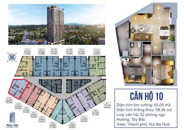 Bán căn hộ chung cư tại Dự án Phú Tài 2 Central Life , Quy Nhơn, Bình Định diện tích 58m2 giá 1.8 T 14920196