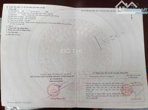 BÁN GẤP 2 LÔ ĐẤT TRUNG TÂM THỊ TRẤN BẾN LỨC – VỊ TRÍ VÀNG, GIÁ TỐT CHỈ 11 TỶ (2 LÔ) 14932739