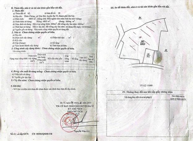 GIAO BÁN LÔ ĐẤT SIÊU PHẨM 513m²  TẠI XÃ YÊN BÁI - BA VÌ 14937571